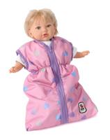 Poppen Slaapzak - Hearts Lila - thumbnail