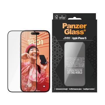 PanzerGlass Ceramic Protection Ultra-Wide Fit 2837 Screenprotector (glas) Apple iPhone 15 1 stuk(s) Krasvast, Anti-vingerafdruk