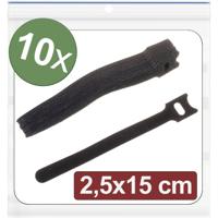 Quadrios 24CA314 Klittenband kabelbinder Om te bundelen Haak- en lusdeel (l x b) 150 mm x 25 mm Zwart 10 stuk(s) - thumbnail