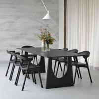 Ethnicraft Eettafel 'Geometric' Gevernist Eikenhout, 220 x 100cm, kleur Zwart - thumbnail