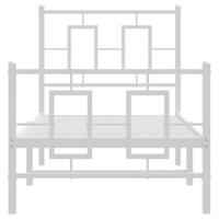 Bedframe met hoofd- en voeteneinde metaal wit 80x200 cm - thumbnail