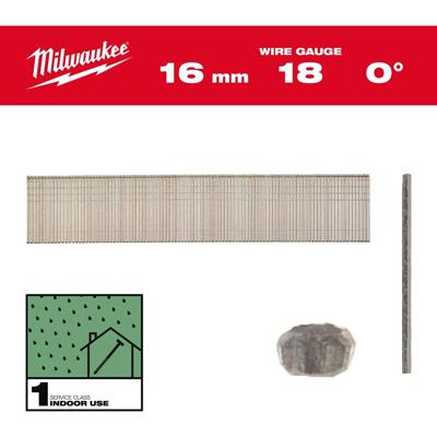 Milwaukee Brads 18 Ga | 16mm | Harsbedekt Gegalvaniseerd | VE=10000 - 4932492549