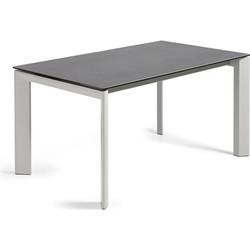 Kave Home Uitschuifbare Eettafel 'Axis' 160 - 220 x 90cm, kleur Grijs
