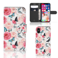 Apple iPhone X | Xs Hoesje Butterfly Roses - thumbnail