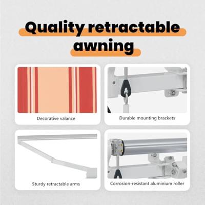 VidaXL Inklapbaar zonnescherm geel 350 x 200 cm stof VidaXL Inklapbaar zonnescherm geel 350 x 200 cm stof