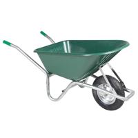 Kruiwagen 90 L 150 kg gegalvaniseerd staal en kunststof groen - thumbnail
