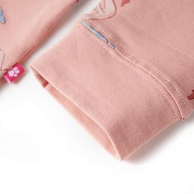 Kinderpyjama met lange mouwen zwanenprint 128 lichtroze - thumbnail