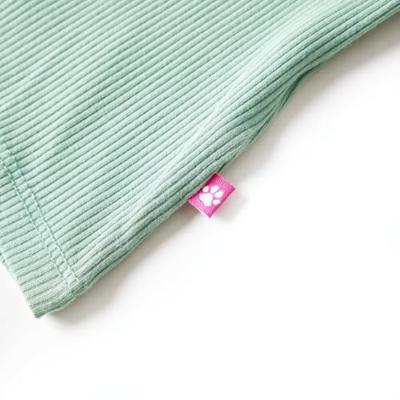 Kindershirt met lange mouwen lage col 104 donkermintkleurig