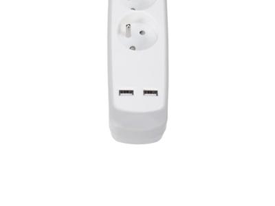 3-voudige stekkerdoos met schakelaar 2 usb-poorten grijs/wit penaarde Velleman - Velleman 3-voudige stekkerdoos met schakelaar 2 usb-poorten grijs/wit penaarde Velleman - Velleman