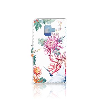 Samsung Galaxy A6 2018 Telefoonhoesje met Pasjes Bird Flowers Samsung Galaxy A6 2018 Telefoonhoesje met Pasjes Bird Flowers