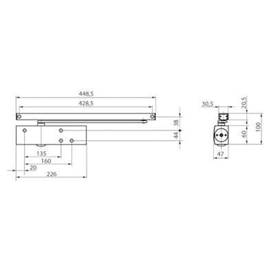 Drangerset Ts3000V+glijarm ts3000+mont.pl.