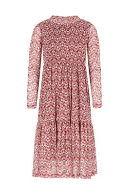 Like Flo winter mesh midi jurk meisjes - roze - Mae - AOP