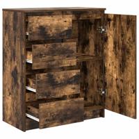 Dressoir met lades 71x35x84 cm spaanplaat gerookt eiken - thumbnail