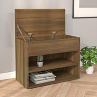 VidaXL Schoenenbank 60x30x45 cm bewerkt hout bruin eikenkleur - thumbnail