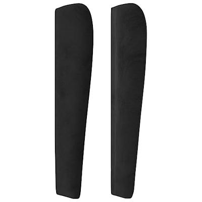 Hoofdbord met randen 93x23x118/128 cm fluweel zwart