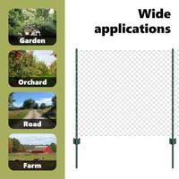 VidaXL Hek met paal groen 1 x 10 m staal en pvc - thumbnail