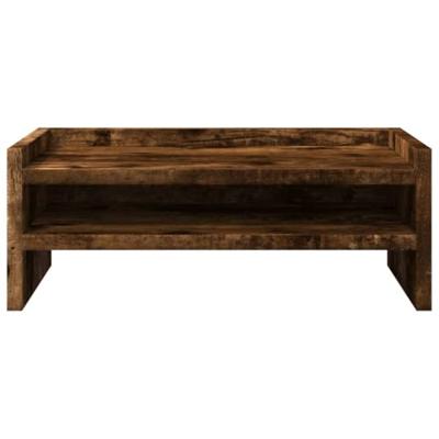 VidaXL Monitorstandaard 42x24x16 cm bewerkt hout gerookt eikenkleurig