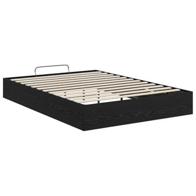 Ottoman Bedframe Zwart Eiken 193 x 120 x 25 cm Spaanplaat