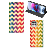 Motorola Moto G100 | Hoesje met Magneet | Zigzag Multi Color - thumbnail
