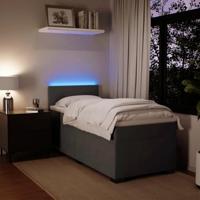 Boxspring met matras fluweel donkergrijs 90x200 cm - thumbnail