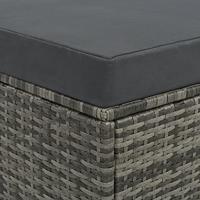 2-delige Loungeset met kussens poly rattan grijs - thumbnail