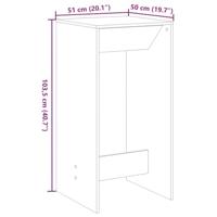 Bartafel 51x50x103,5 cm bewerkt hout sonoma eikenkleurig - thumbnail