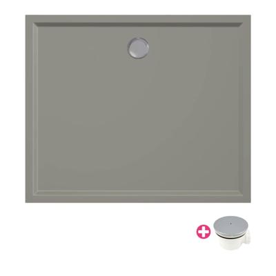 Douchebak Xenz Mariana | 120x100x4 cm | Incl.Afvoersifon-Chroom | Acryl | Rechthoekig | Cement mat Douchebak Xenz Mariana | 120x100x4 cm | Incl.Afvoersifon-Chroom | Acryl | Rechthoekig | Cement mat