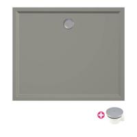 Douchebak Xenz Mariana | 120x100x4 cm | Incl.Afvoersifon-Chroom | Acryl | Rechthoekig | Cement mat - thumbnail