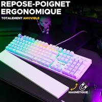 Mechanisch toetsenbord The G-Lab KEYZ RUBIDIUM Wit Azerty Frans - thumbnail