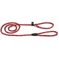 Hondenriem van rond nylon sliplijn 170cm x 8mm rood - thumbnail