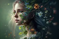 Alexsar Art schilderij Deco panel natuur dame 150x100cm - thumbnail