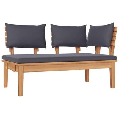 Tuinbankset met kussen met opslag 4 pcs Bruin en Grijs