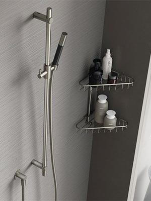 Glijstangset Hotbath Cobber Met Wandaansluitbocht En Handdouche Geborsteld Nikkel Glijstangset Hotbath Cobber Met Wandaansluitbocht En Handdouche Geborsteld Nikkel