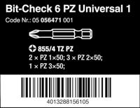 Wera Mini-Check PZ, 50 mm 05056471001 Bitset 6-delig Kruiskop Pozidriv - thumbnail