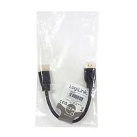 LogiLink CH0076 HDMI-kabel HDMI Aansluitkabel HDMI-A-stekker, HDMI-A-stekker 0.20 m Zwart 4K UHD - thumbnail