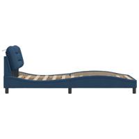 Bedframe met LED zonder matras "Hvar" 200x200 cm stof blauw - thumbnail
