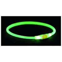 TRIXIE LICHTGEVENDE HALSBAND USB FLASH LIGHT OPLAADBAAR TPU GROEN - thumbnail