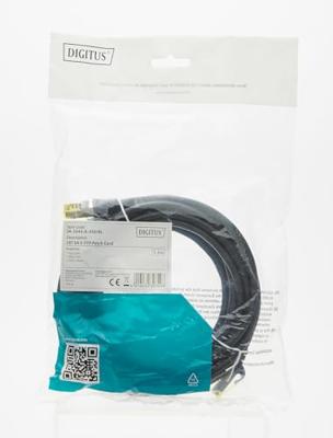 Digitus DK-1644-A-050/BL RJ45 Netwerkkabel, patchkabel CAT 6A S/FTP 5.00 m Zwart Halogeenvrij, Verdraaide paren, Snagless, Vlambestendig 1 stuk(s)