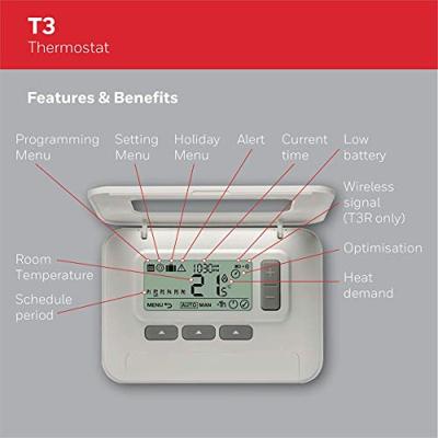 Honeywell T3C110AEU Home T3 Kamerthermostaat Montagewijze: Wand Dagprogramma, Weekprogramma 1 stuk(s)