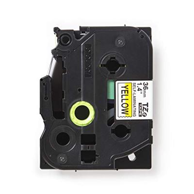 Brother TZESL661 Labeltape zelflaminerend Tapekleur: Geel Tekstkleur: Zwart 36 mm 8 m