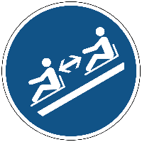 Afstand houden gebods- Ø 150 mm - Kunststof bord - thumbnail