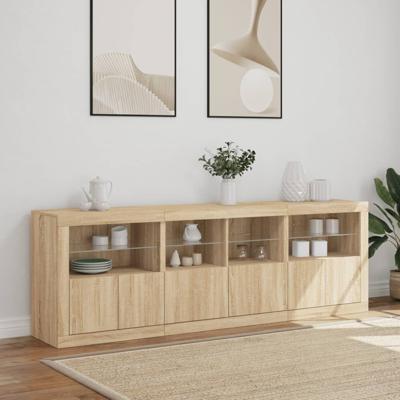 Dressoir met LED-verlichting 202x37x67 cm sonoma eikenkleurig