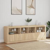 Dressoir met LED-verlichting 202x37x67 cm sonoma eikenkleurig - thumbnail