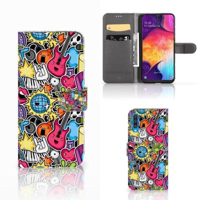 Samsung Galaxy A50 | Wallet Case | met Pasjes | Punk Rock Samsung Galaxy A50 | Wallet Case | met Pasjes | Punk Rock