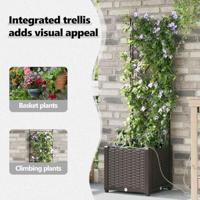 Tuin Bloempot Bruin 40 x 40 x 142 cm Staal - thumbnail