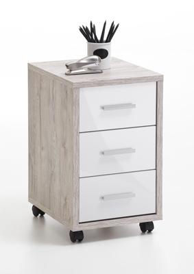 Kastje op wielen Delden - zandeiken-hoogglans wit