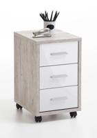 Kastje op wielen Delden - zandeiken-hoogglans wit - thumbnail