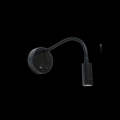 Artdelight Wandlamp Flex USB zwart