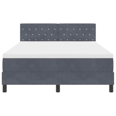 Boxspringbed met matras en LED fluweel donkergrijs 140x200 cm