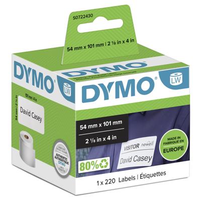 Etiket dymo labelwriter naamkaart 54x101 wit | 6 stuks Etiket dymo labelwriter naamkaart 54x101 wit | 6 stuks